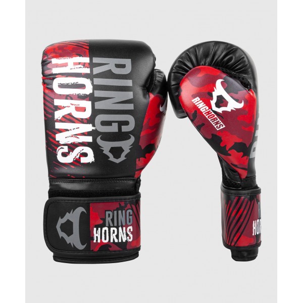 RINGHORNS CHARGER CAMO BOXING GLOVES - BLACK/RED