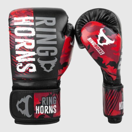 RINGHORNS CHARGER CAMO BOXING GLOVES - BLACK/RED